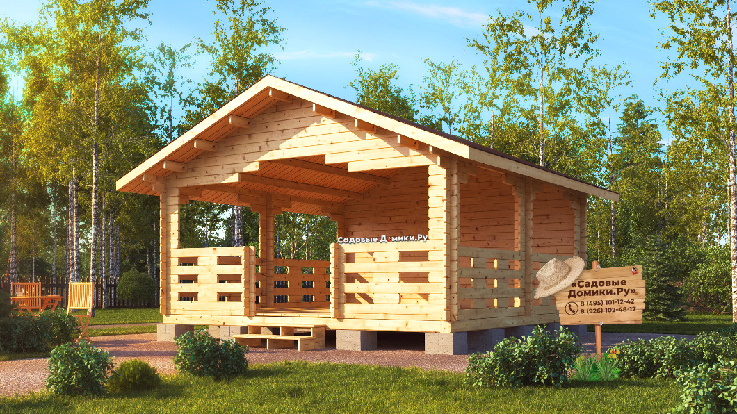 Садовая беседка 5х5 метров. Проект Таверна.