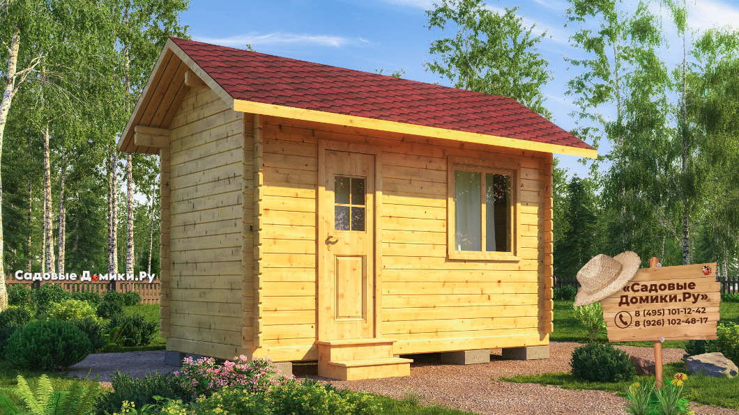 Хозблок 4 на 2 метра. Материал - брус.