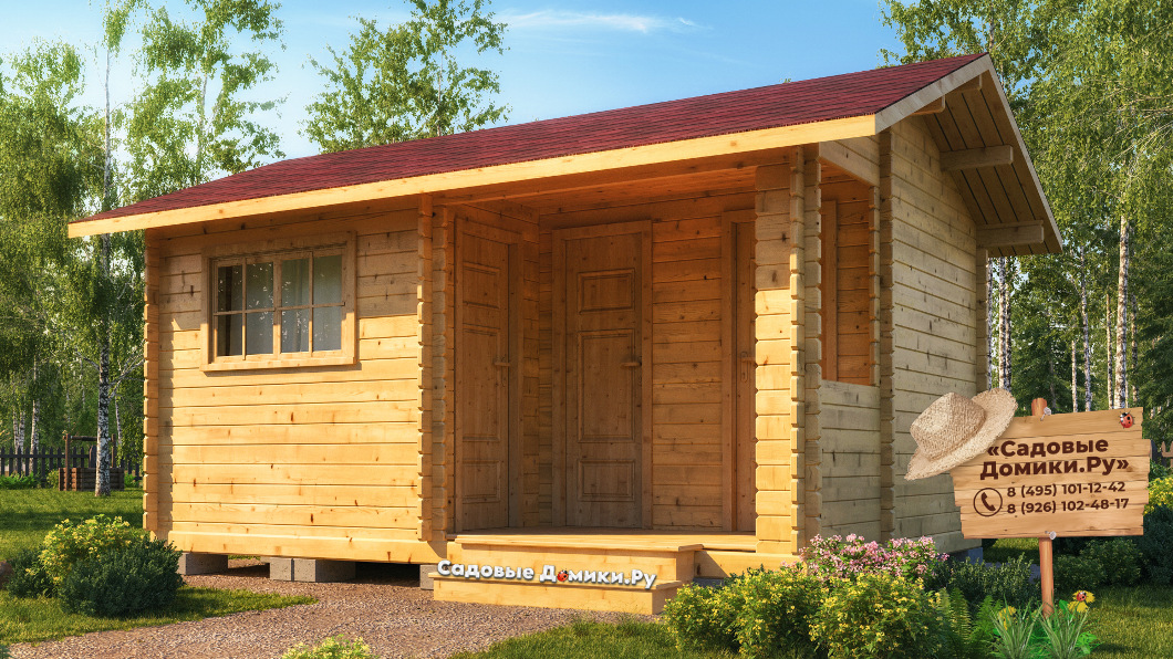 Дачный хозблок 5х3,5 с душем и туалетом. Материал - брус.