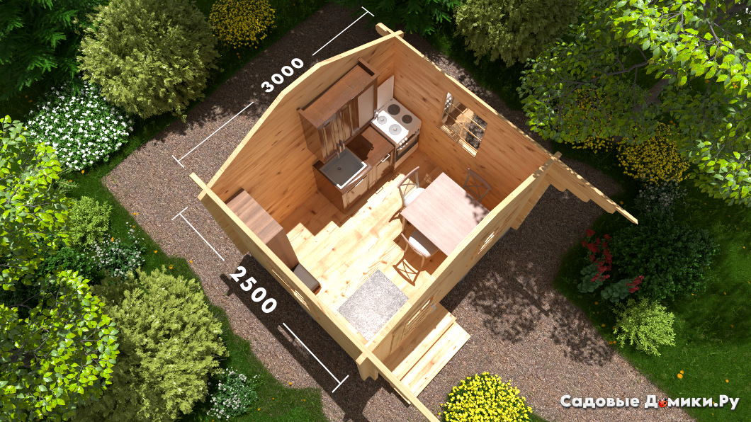 Планировка мини-домика 3 на 2,5 м