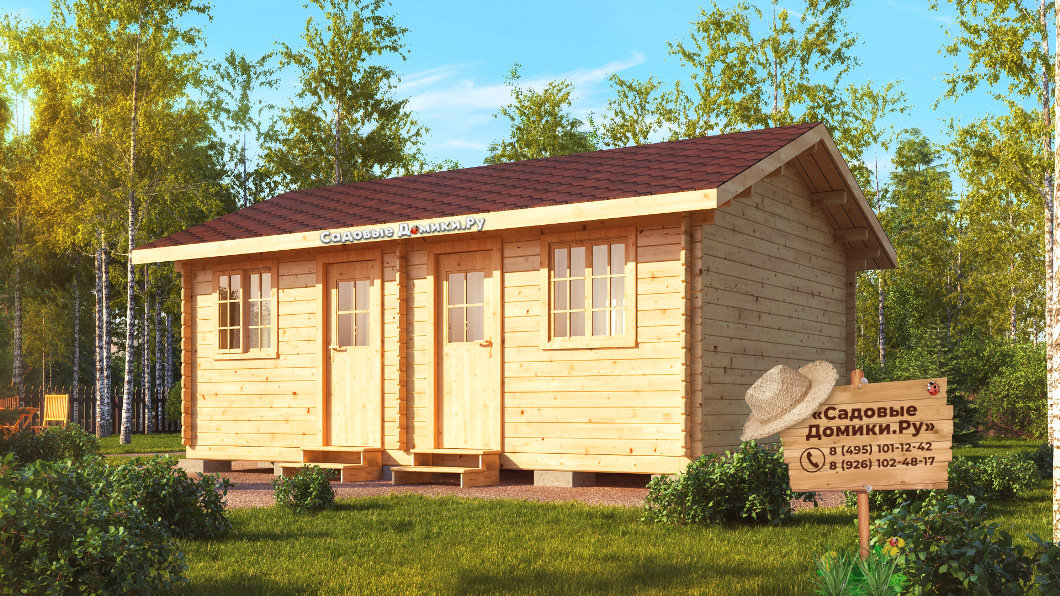 Деревянный хозблок 6х4 метра. Двухкомнатный.