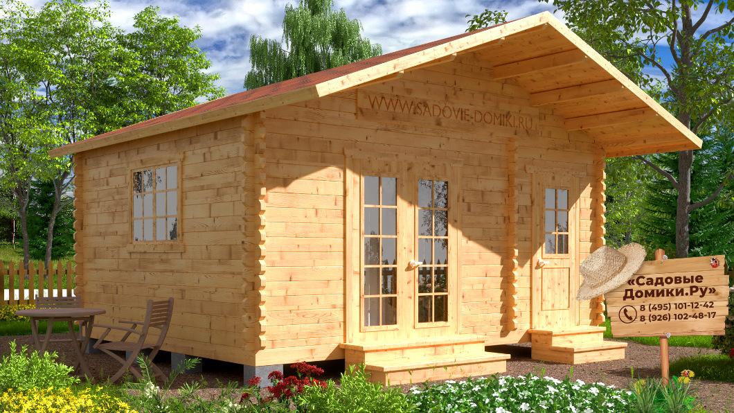 Садовый домик 5 на 4 метра с 2 комнатами и 2 отдельными входами