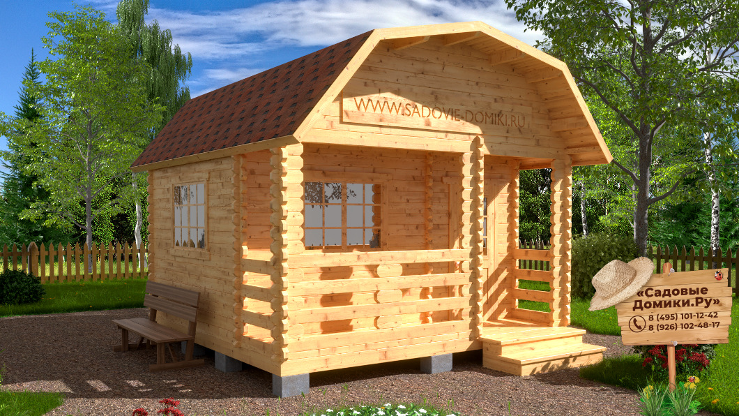 Дачный домик 4х4 из бруса, двухкомнатный