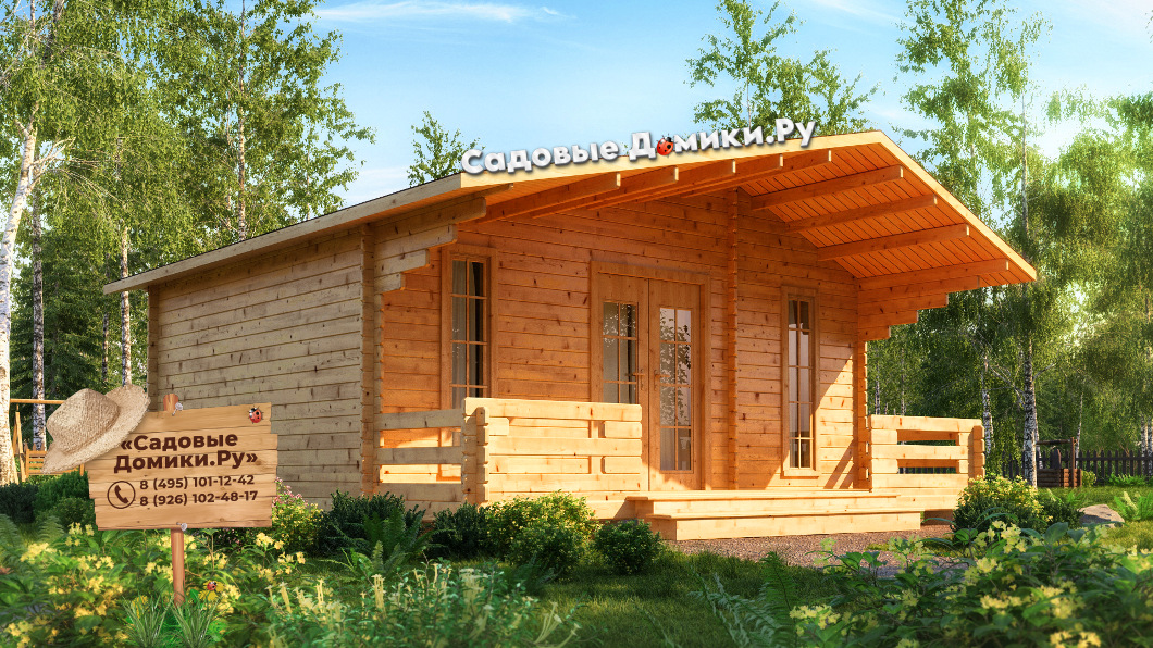 Садовый домик 6х6 с верандой - проект Садовод