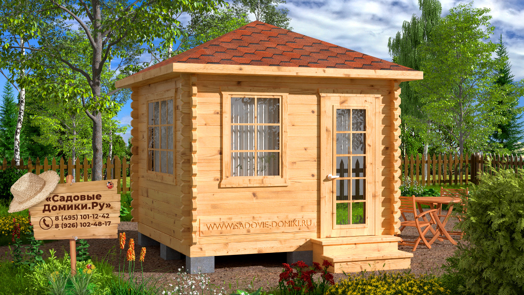 Закрытая остекленная беседка 3 на 3 метра