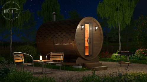 Баня-бочка 3 м с парилкой