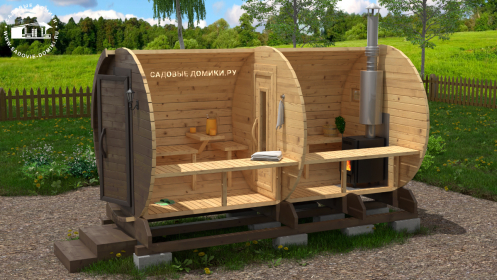 Фото бани-бочки 4 метра внутри помещения