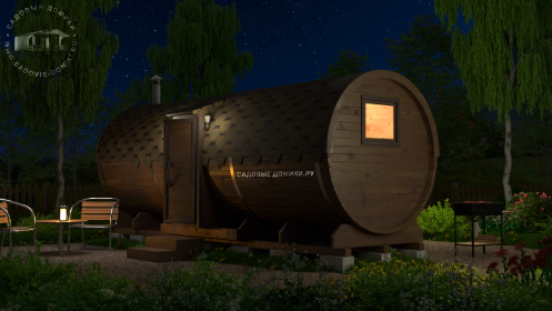 Круглая баня-бочка 6 м