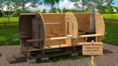 Фото бани бочки внутри (схема помещений)