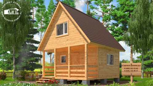 Брусовая двухэтажная баня 5х5,5 метра