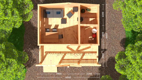 Планировка бани 6х6: веранда, предбанник, моечная, парилка