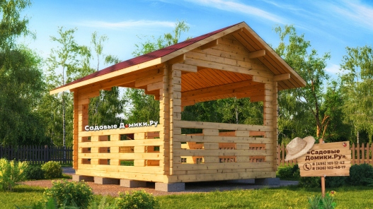 Деревянная беседка 3 на 4 метра