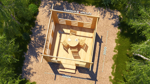 План беседки по проекту "Огонек"