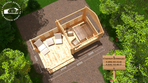 Планировка беседки 6х3 м