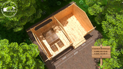 Планировка беседки 6х4 м