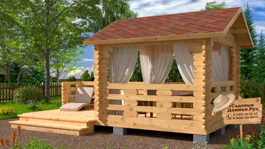 Эко беседка 3х3 с настилом 3х3 м