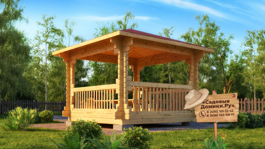 Беседка 3х3 - вид сзади