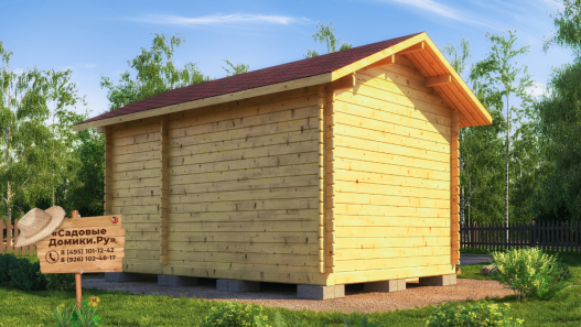 Деревянный хозблок с 3 помещениями