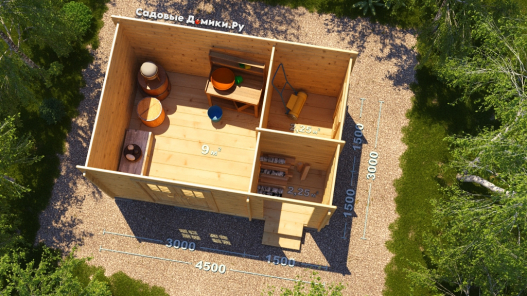 Планировка хозблока по проекту "Костерок"