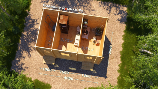 Планировка хозблока по проекту "Пчелка"