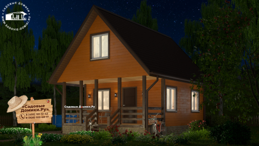 Деревянный дом 6х8 с мансардой