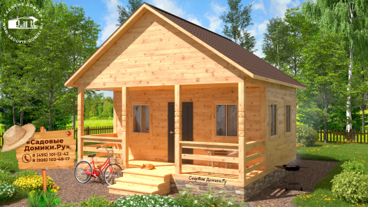 Дачный дом 6х6 с верандой для зимнего проживания