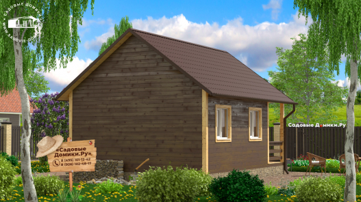 Зимний дом 6х8 - вид сзади