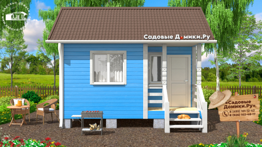 Дачный утепленный домик 5х4 с крылечком