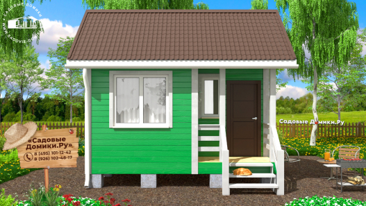 Дачный утепленный домик 4,5х3 с крылечком