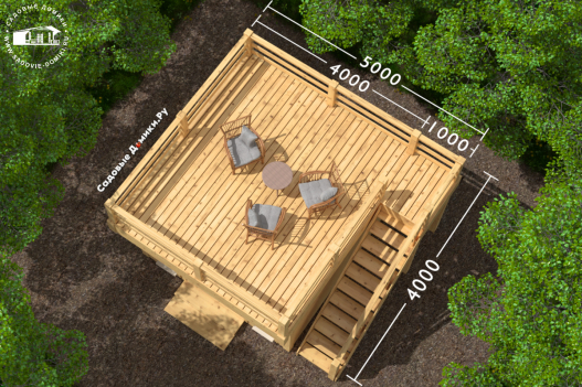 Планировка второго этажа: открытая беседка