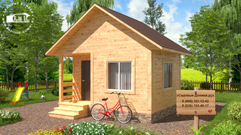 Каркасный домик 5х4 с крыльцом