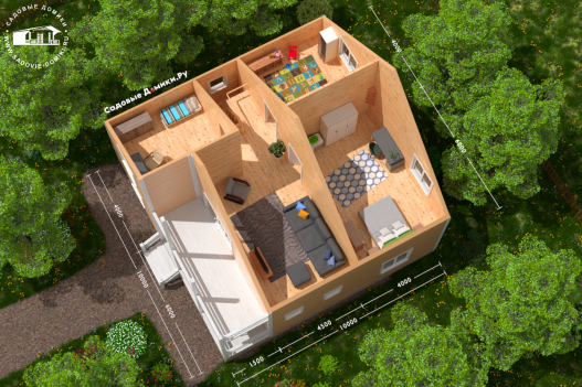 План 2 этажа: комната отдыха, детская, спальни, балкон