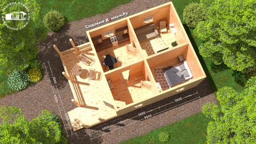 Планировка дачного дома 6 на 9 м