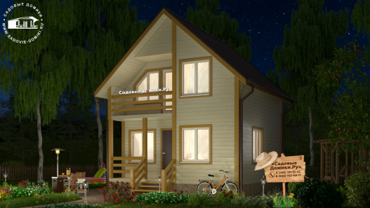 Двухэтажный дом 6х6 м