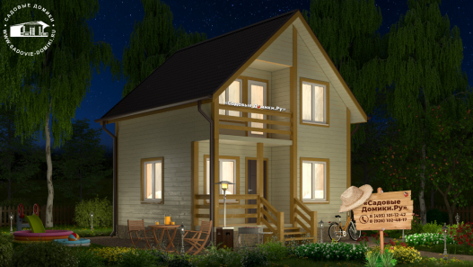 Каркасный двухэтажный дом 6 на 6 метров