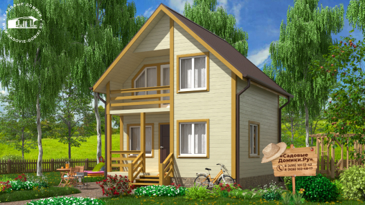 Теплый деревянный дом 6х6 со вторым этажом