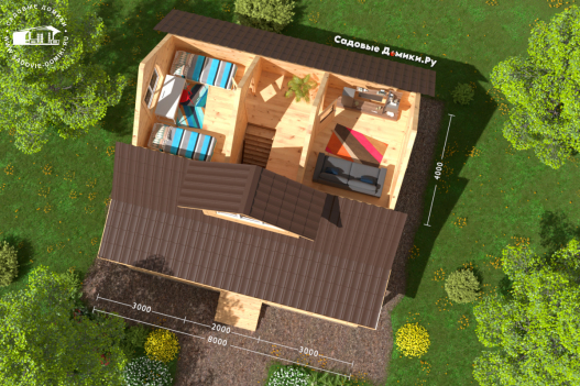 План 2 этажа - коридор, 2 спальни