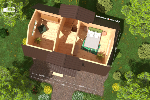 План 2 этажа - коридор, 2 спальни