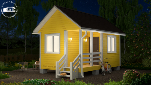 Каркасный дом 4х5 с небольшой верандой