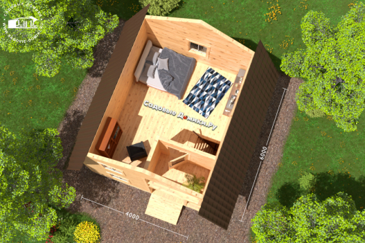 План 2 этажа - просторная спальня и балкон