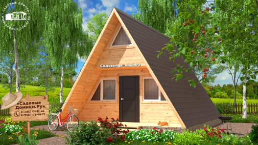 Каркасный дом-шалаш 6х8 метров