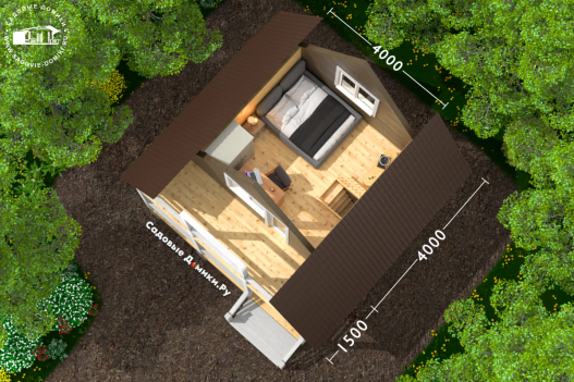 План 2 этажа: спальня и балкон