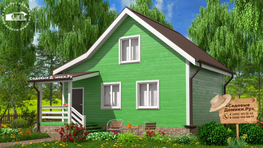 Каркасный двухэтажный дачный дом 8,5 на 6 метров