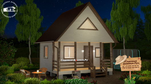 Дачный дом 6х6 с мансардой 4х6