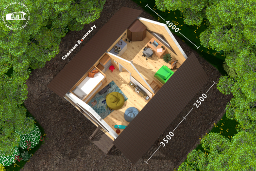 План 2 этажа: спальня и рабочий кабинет