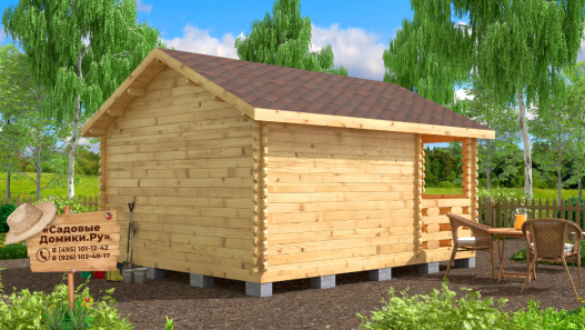 Деревянный домик 4х5 - вид сзади