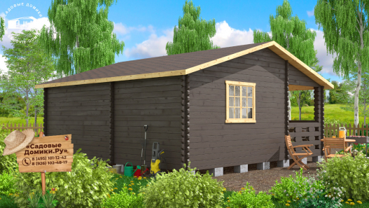 Вид домика сзади