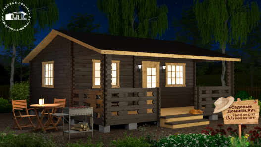 Летний дом 6х6 м (2 комнаты + терраса)