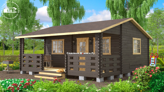 Садовый домик 6 на 6 м из мини-бруса