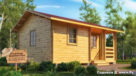 Дачный домик 6 на 4 метра с верандой и крыльцом